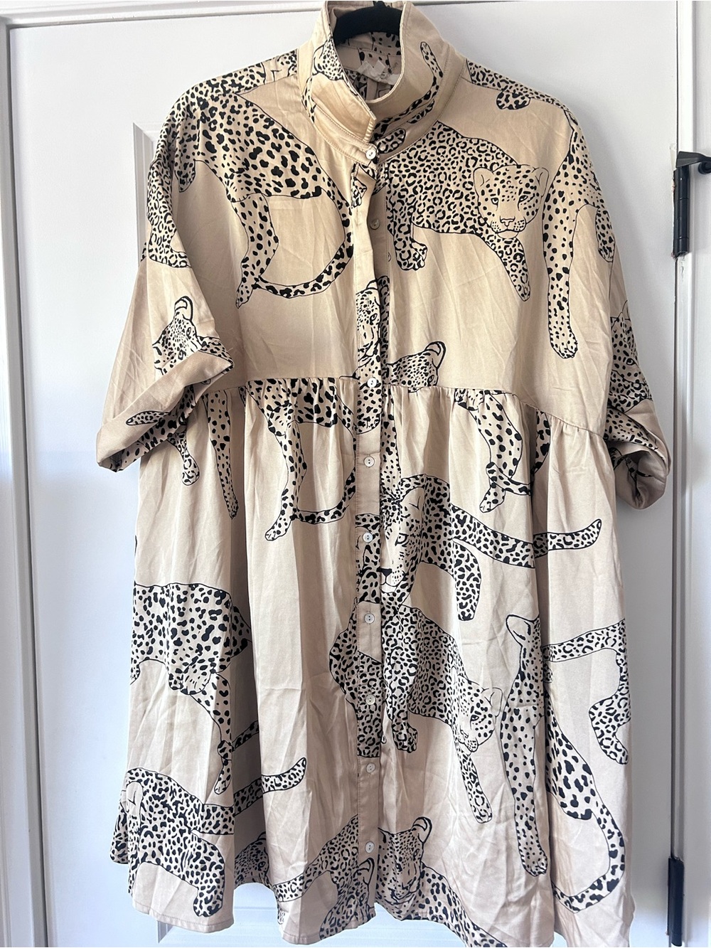 entro Beige Leopard-Print Mini Dress